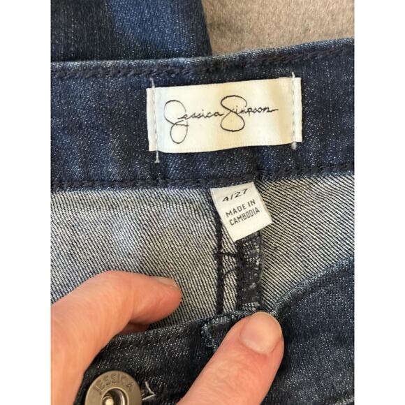 Jesica Simpson Low Rise Bootcut Women's size 4/27 Dark Wash Blue Denim Jeans - Picture 8 of 8